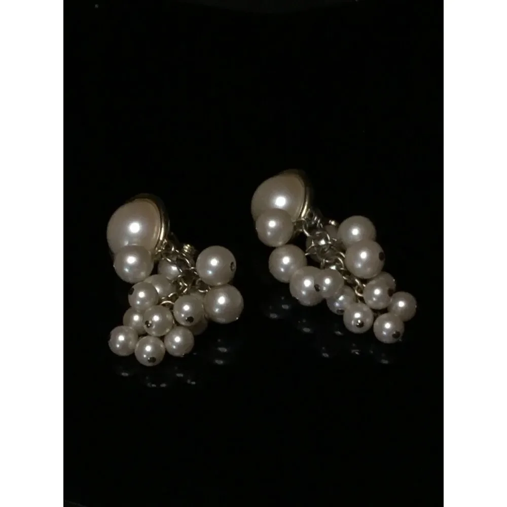Clip On Faux Pearl chunky dangles classic and glam